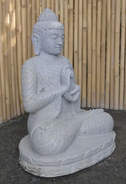 Product image 7 of the product “Seated Buddha, position Dharmachakra, 71 x 56 x 100 cm, riverstone grey ”